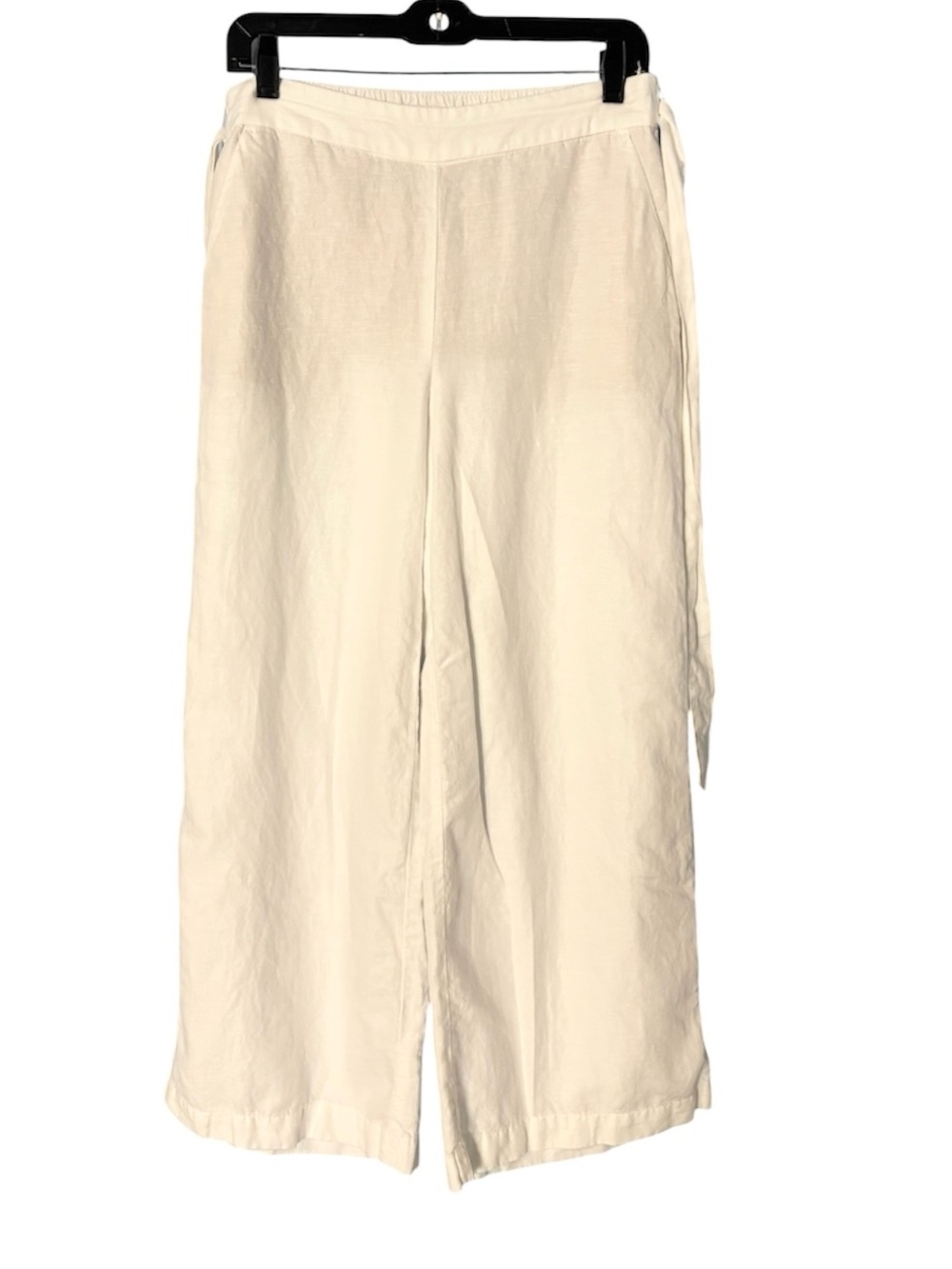 LOFT White Wide-Leg Linen-Blend Pants